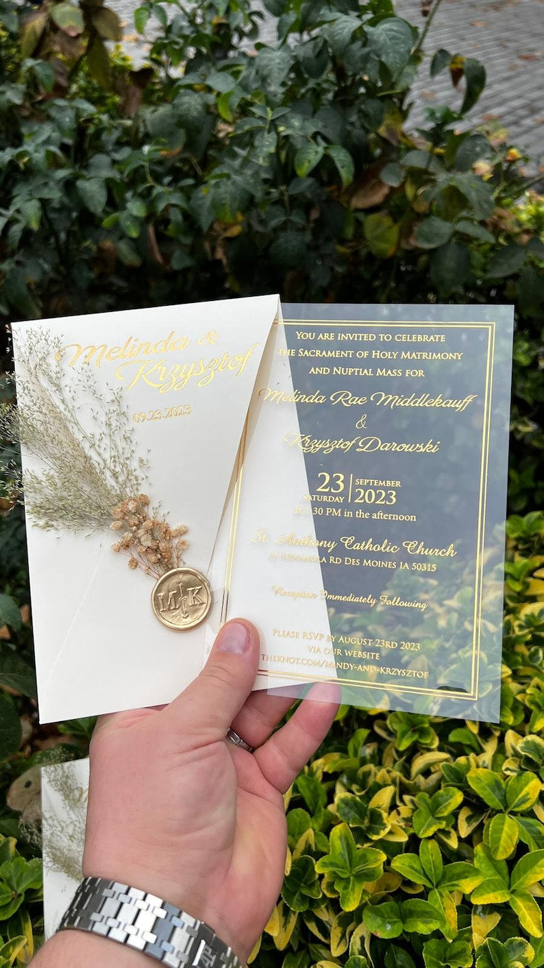 Acrylic Wedding - Quinceanera Invitation